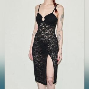 Fashion Brand Company Lace Septum Midi Dress